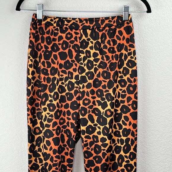 Wide Leg High Rise Leopard Cheetah Leggings Halloween Costume Adult Small/Medium - Picture 3 of 10